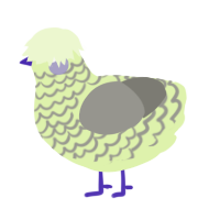A apple and ash chicken with a lace pattern