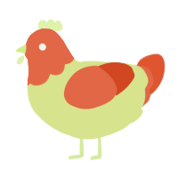 A lemon and vermilion chicken with a head pattern