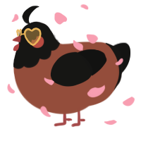 A russet and black chicken with a head pattern