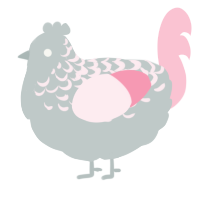 A silver and rose chicken with a half-lace pattern