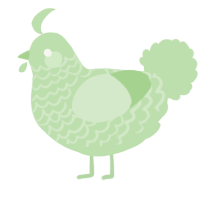 A gluppy chicken with a lace pattern