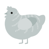 A silver chicken with a half-bar pattern