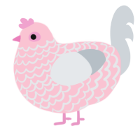 A rose and mist chicken with a lace pattern