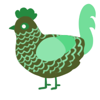 A olive and spring chicken with a lace pattern