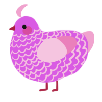 A orchid and pink chicken with a lace pattern