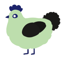 A gluppy and sable chicken
