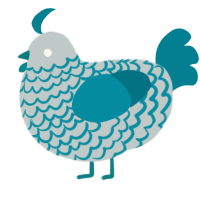 A silver and sea chicken with a lace pattern