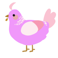A lavender and rose chicken with a neck-band pattern