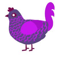 A overcast and amethyst chicken with a lace pattern