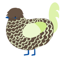 A bark and apple chicken with a lace pattern