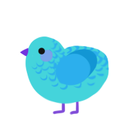 (unnamed), a aqua and sky chicken with a half-lace pattern