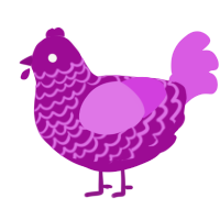 A plum and orchid chicken with a lace pattern
