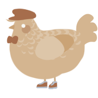 A beige chicken with a half-lace pattern
