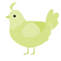 A lemon chicken with a head pattern