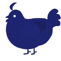 A navy chicken with a lace pattern