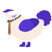 A cream and indigo chicken