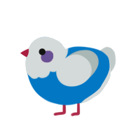 Blue Razzberry, a sapphire and silver chicken with a head pattern