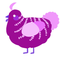 A plum and lavender chicken with a half-bar pattern