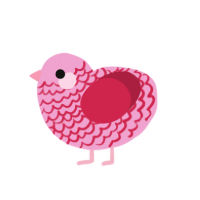 Strawberry Syrup, a pink and crimson chicken with a lace pattern