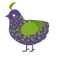 A overcast and chartreuse chicken with a speckle pattern