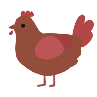 A russet and red chicken