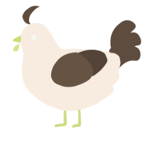A cream and bark chicken