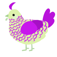 A apple and amethyst chicken with a lace pattern