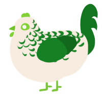 A cream and leaf chicken with a half-lace pattern