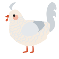 A cream and mist chicken with a lace pattern