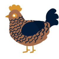 A brown and tumblr chicken with a lace pattern
