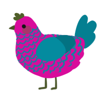 A fuchsia and sea chicken with a lace pattern