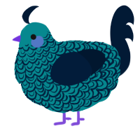 A teal and tumblr chicken with a double-lace pattern