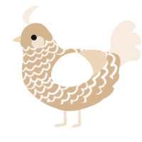 A beige and cream chicken with a lace pattern