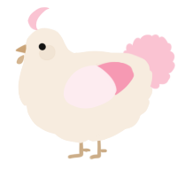 A cream and rose chicken