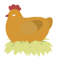 A orange and gold chicken with a lace pattern
