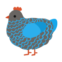 A grey and sky chicken with a lace pattern