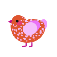 (unnamed), a vermilion and lavender chicken with a speckle pattern