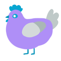 A lilac and silver chicken