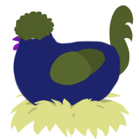 A navy and olive chicken