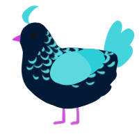 A tumblr and aqua chicken with a half-lace pattern