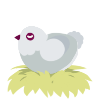 A silver and mist chicken with a head pattern