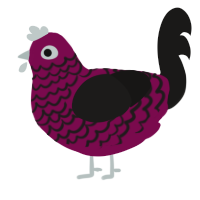 A wine and sable chicken with a lace pattern