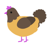 A honey and bark chicken with a head pattern