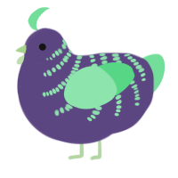 A overcast and spring chicken with a half-bar pattern