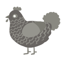 A grey and ash chicken with a lace pattern