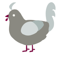 A ash and silver chicken