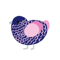 (unnamed), a navy and pink chicken with a lace pattern