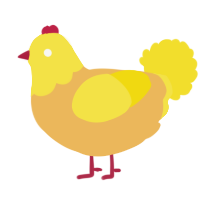 A honey and yellow chicken with a head pattern