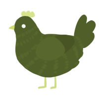 A olive chicken with a bar pattern