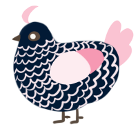 A tumblr and rose chicken with a lace pattern